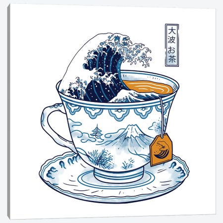 The Great Kanagawa Tea Canvas Print #VTR45} by Vincent Trinidad Canvas Wall Art