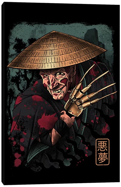 The Samurai Dreamer Canvas Art Print - Freddy Krueger