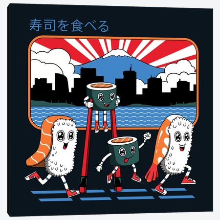 Tokyo Sushi Run Canvas Print #VTR54} by Vincent Trinidad Canvas Print