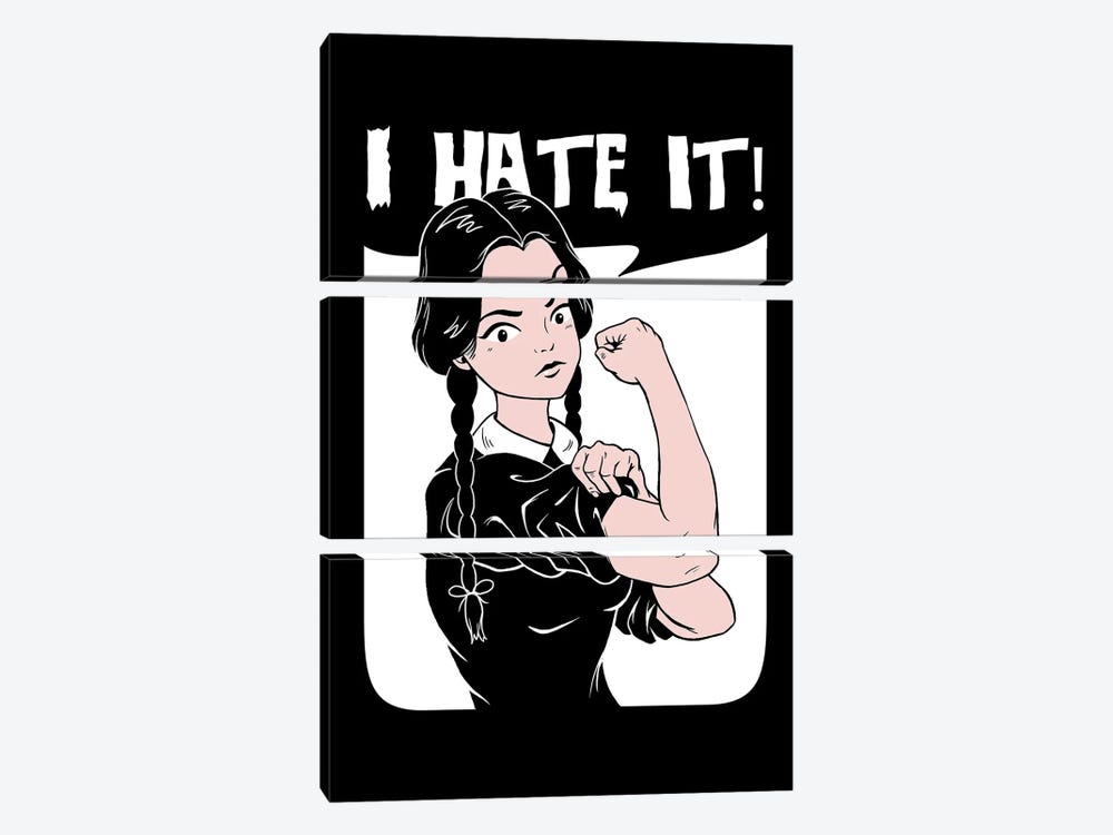 Hate Everything by Vincent Trinidad 3-piece Canvas Print
