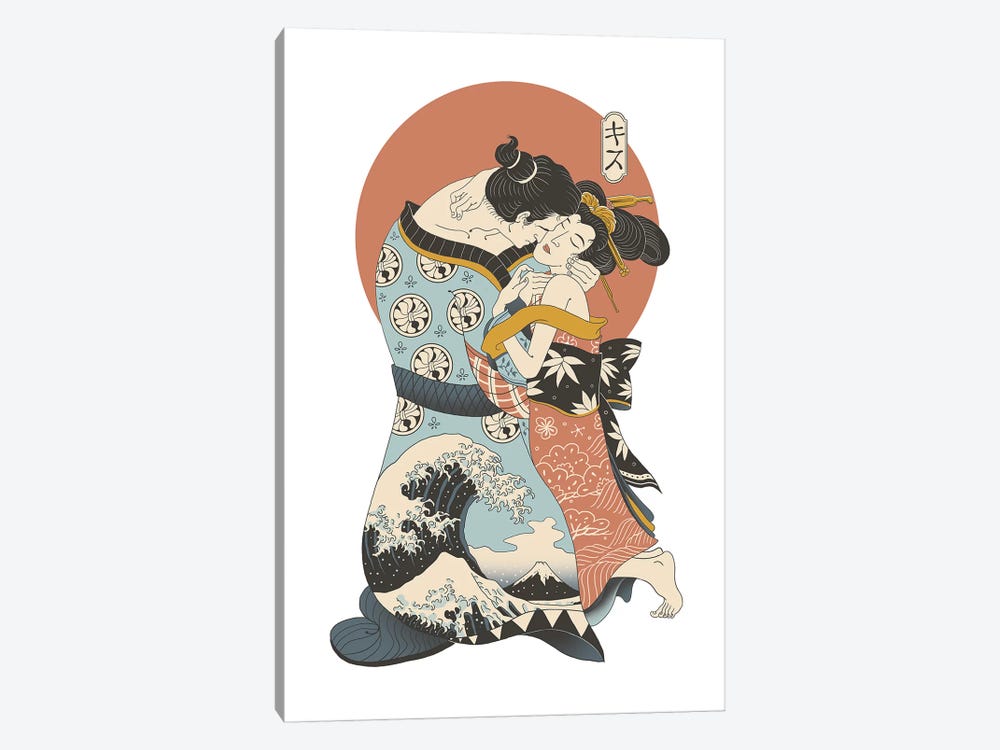 The Kiss Ukiyo-E by Vincent Trinidad 1-piece Canvas Art Print