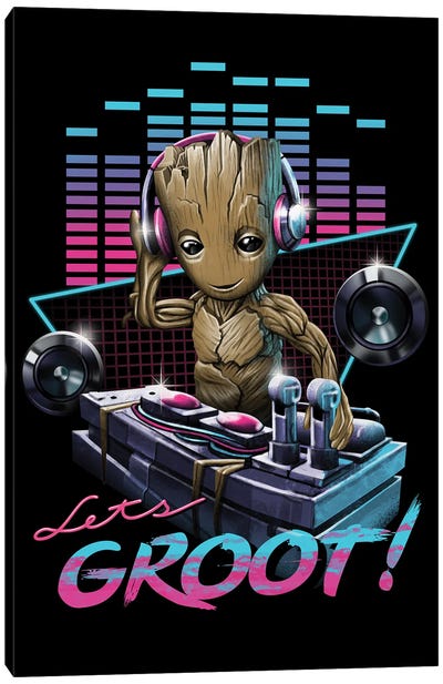 DJ Groot Canvas Art Print - Guardians Of The Galaxy