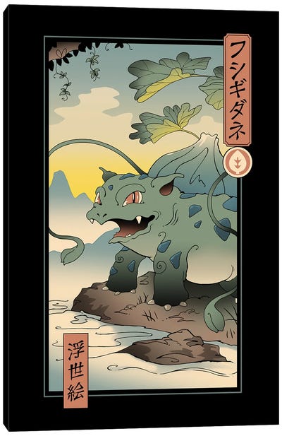 Grass Monster Ukiyo-e Canvas Art Print - Pokémon