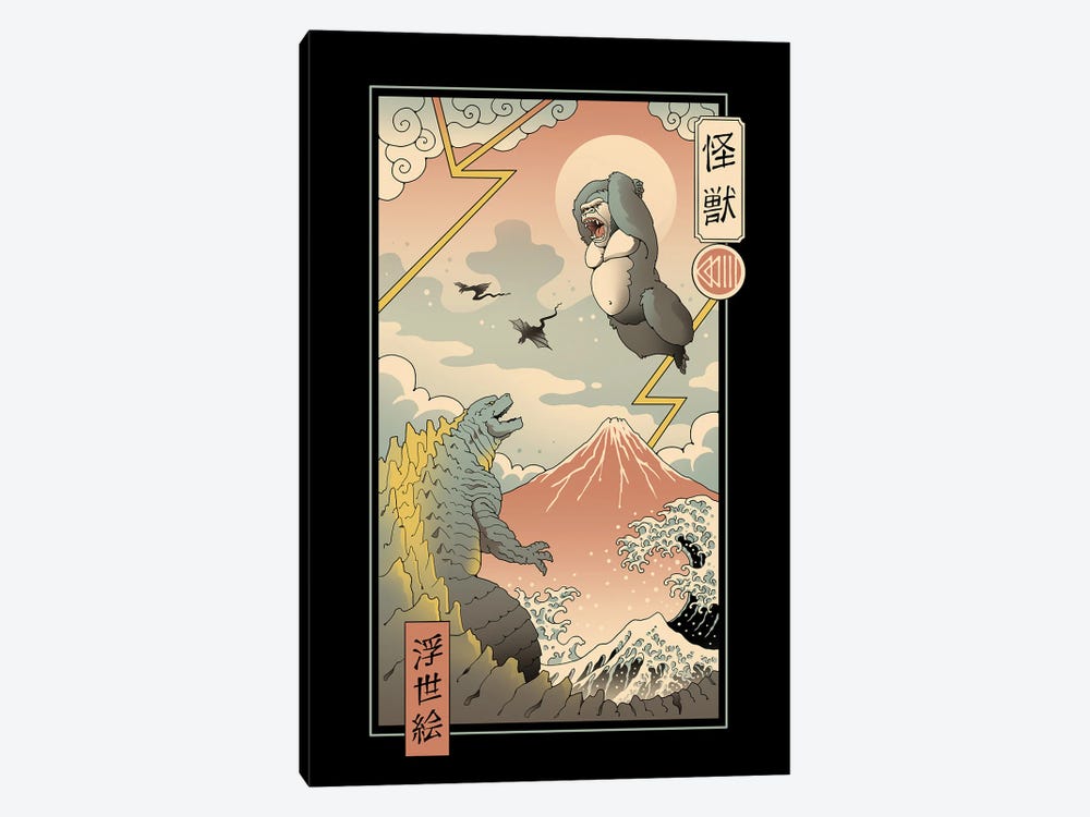 Kaiju Fight in Edo by Vincent Trinidad 1-piece Canvas Art Print