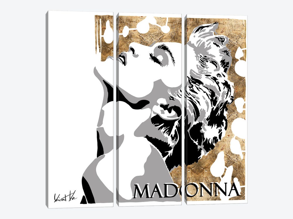 Madonna Gold Art by Vincent Vee 3-piece Canvas Artwork
