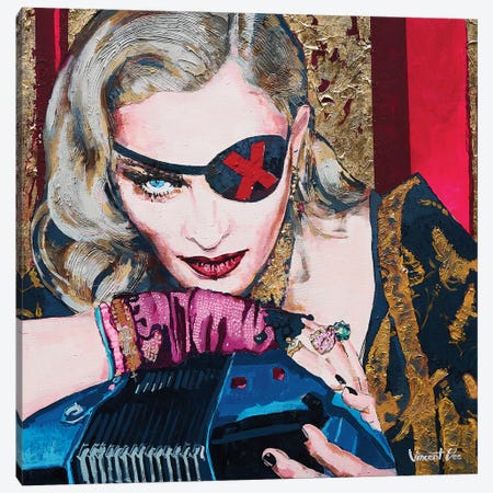 Madonna Madame X Pop Art Canvas Print #VVE11} by Vincent Vee Canvas Art