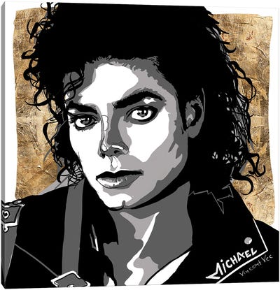 Michael Jackson Gold Art Canvas Art Print - Vincent Vee