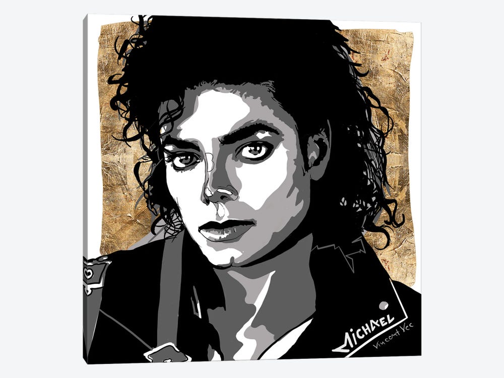 Michael Jackson Gold Art by Vincent Vee 1-piece Canvas Artwork