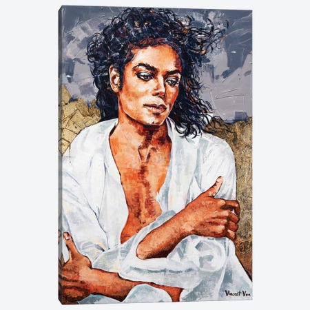 Michael Jackson Pop Art Canvas Print #VVE13} by Vincent Vee Canvas Art
