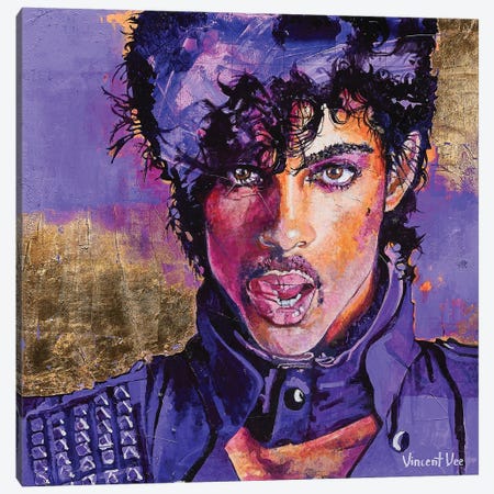 Prince Pop Art Canvas Print #VVE16} by Vincent Vee Art Print