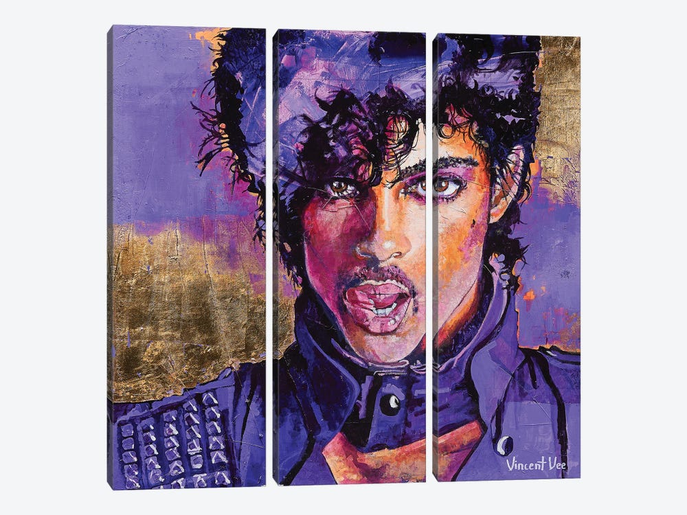 Prince Pop Art by Vincent Vee 3-piece Canvas Wall Art