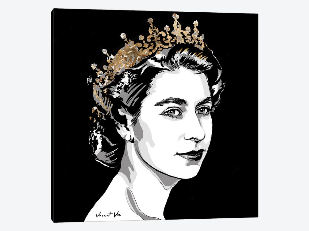 Queen Elizabeth II Gold Art by Vincent Vee 1-piece Canvas Art Print