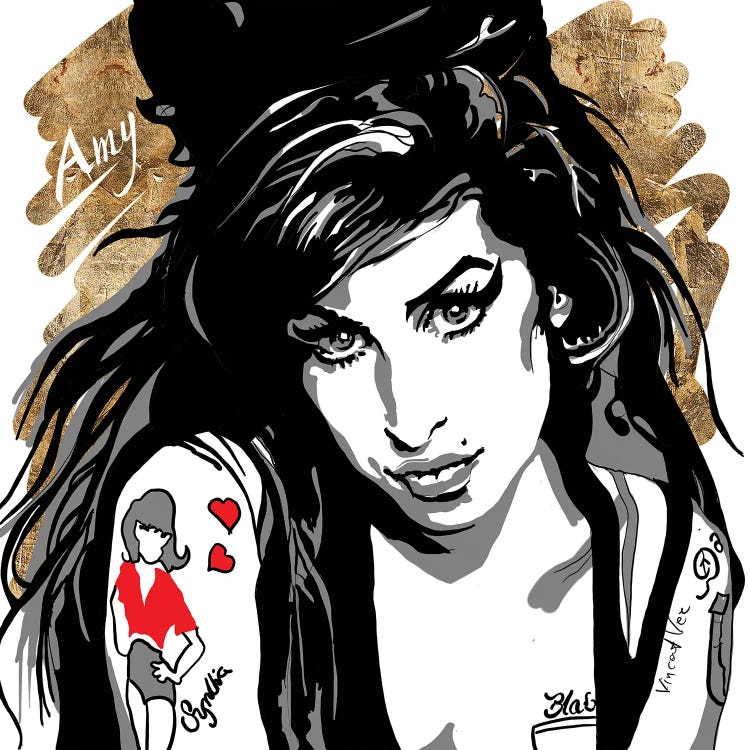 Amy Winehouse Gold Art