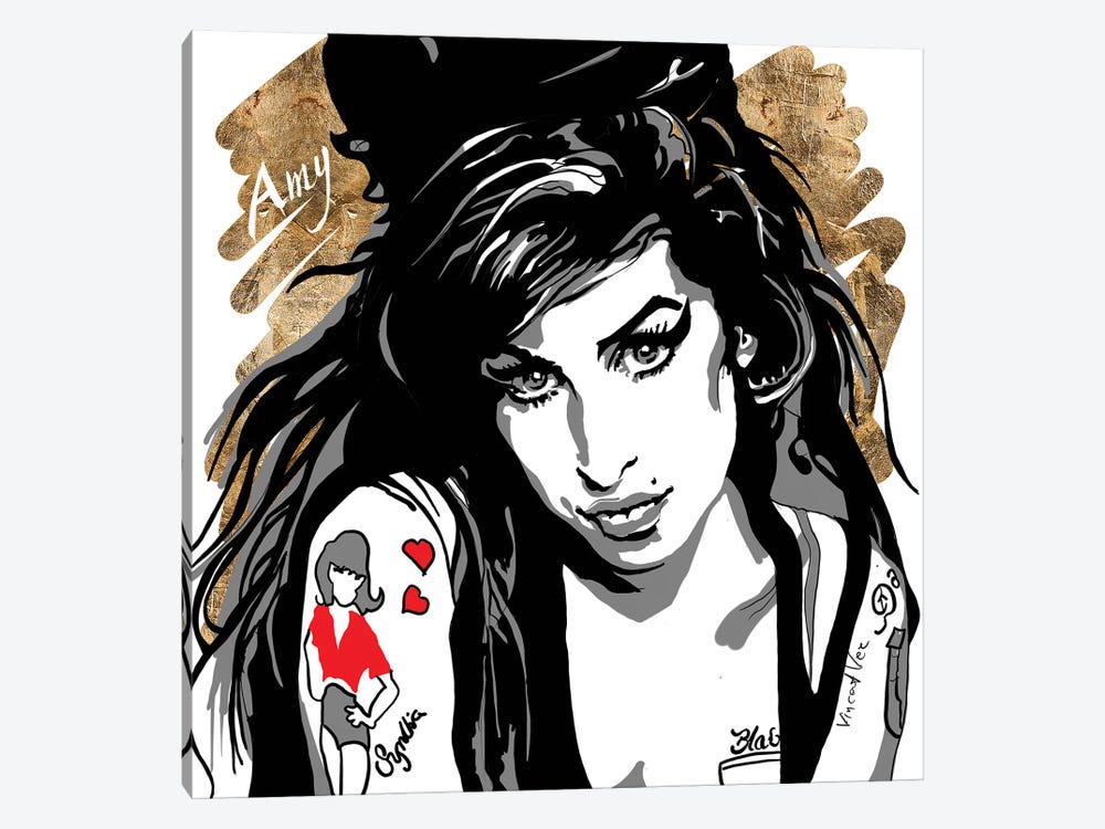 Amy Winehouse Gold Art by Vincent Vee 1-piece Canvas Art