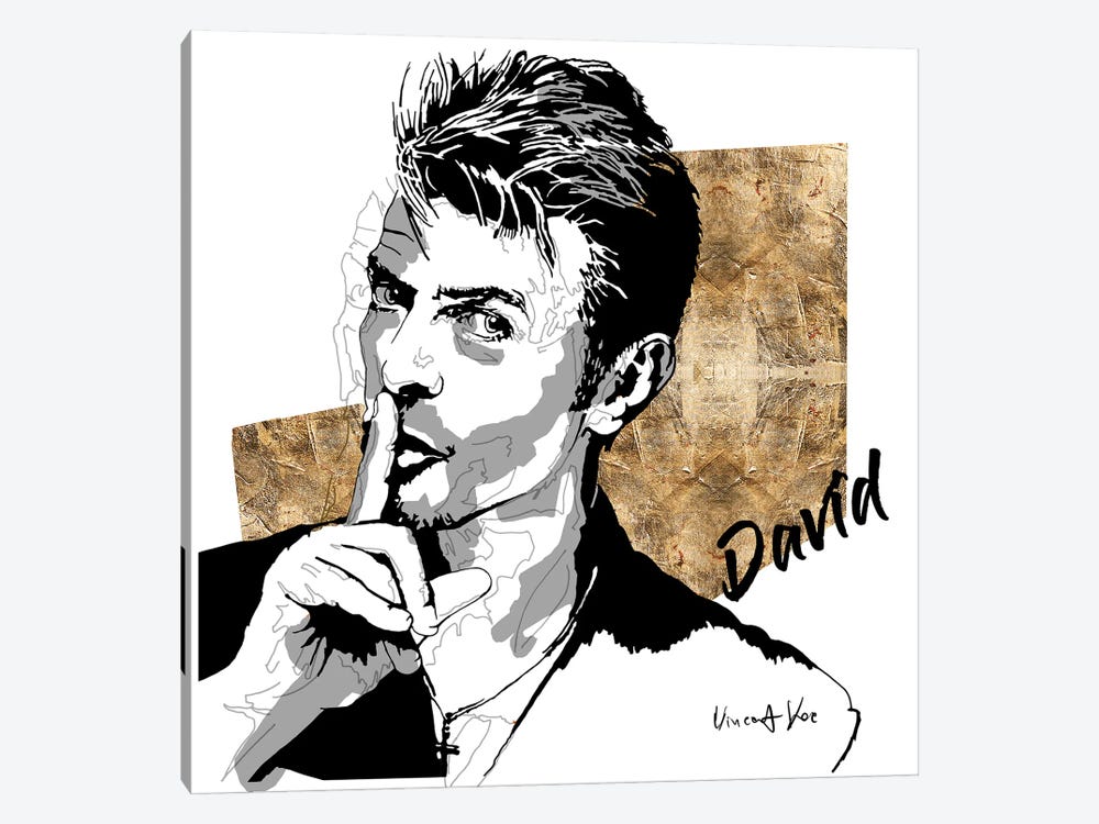 David Bowie Gold Art by Vincent Vee 1-piece Canvas Art Print