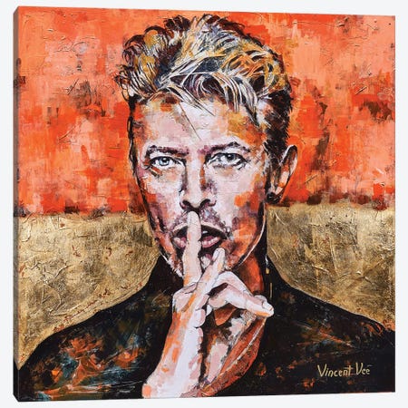 David Bowie Pop Art Canvas Print #VVE5} by Vincent Vee Canvas Artwork