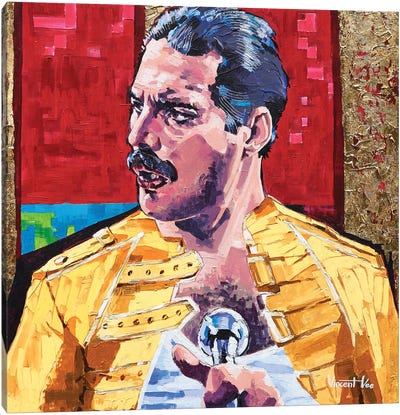 Freddie Mercury Pop Art Canvas Art Print - Vincent Vee