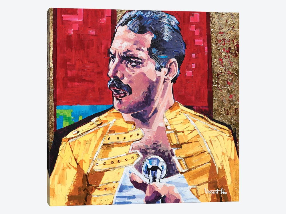 Freddie Mercury Pop Art by Vincent Vee 1-piece Canvas Artwork