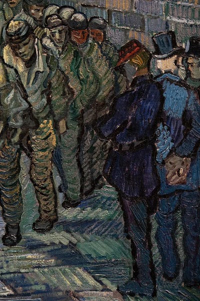 The Prison Courtyard , 1890 by Vincent van Gogh framed canvas print