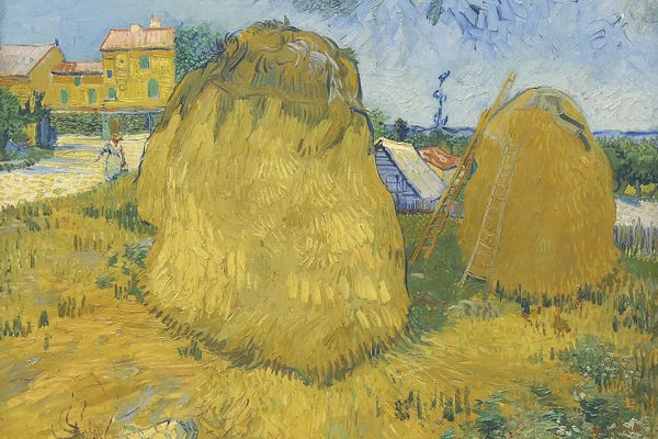 Vincent van Gogh: Wheat Stacks In Provence, C.1888 by Vincent van Gogh