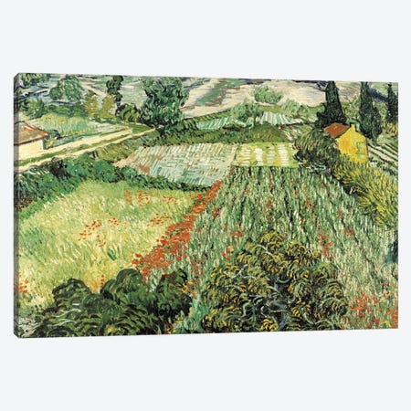 Feld Mit Mohnblumen Canvas Print #VVG1} by Vincent van Gogh Canvas Print