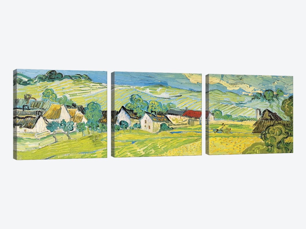 Vue Ensoleille Près D'Auvers by Vincent van Gogh 3-piece Canvas Art Print