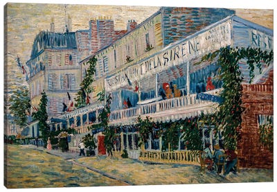 Restaurant De La Sirène, 1887 Canvas Art Print - Restaurant & Diner Art