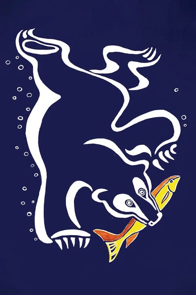 Lakehouse Décor: Bear Diving For The Fish by Vadim Vaskovsky