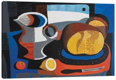 Bread, Lemon, And Pomegranate Canvas Art Print - Fine Art Meets Folk