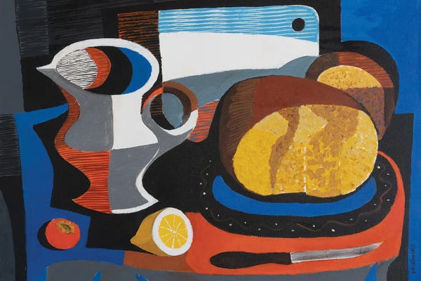 Fine Art Meets Folk: Bread, Lemon, And Pomegranate by Vadim Vaskovsky