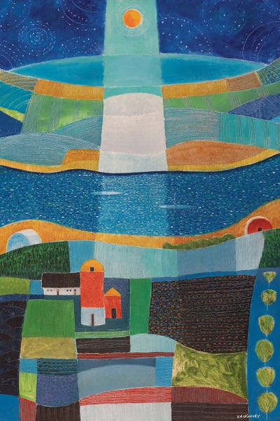 Vadim Vaskovsky: Couple Paddling At Night by Vadim Vaskovsky