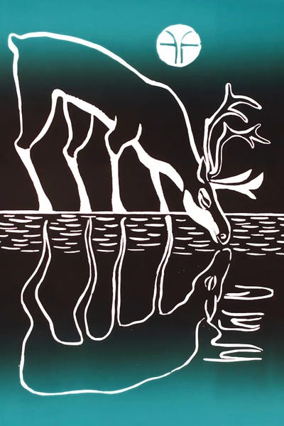 Lakehouse Décor: Drinking Deer by Vadim Vaskovsky