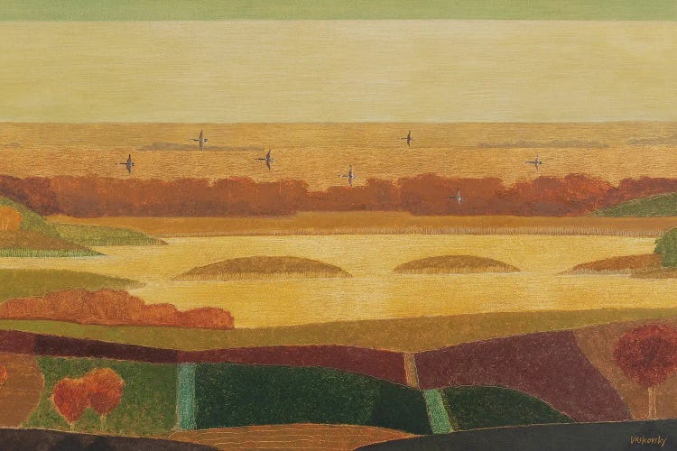 Geese Flying Over Dunes by Vadim Vaskovsky wall art