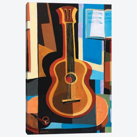 Guitar At The Window Canvas Print #VVK23} by Vadim Vaskovsky Art Print