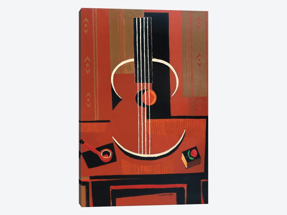 Guitar, Pipe, And Match Box by Vadim Vaskovsky 1-piece Canvas Artwork