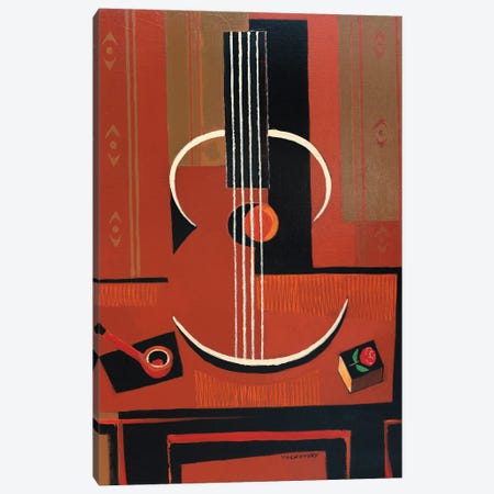 Guitar, Pipe, And Match Box Canvas Print #VVK24} by Vadim Vaskovsky Canvas Art