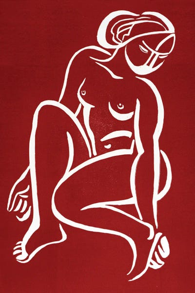 Nude - Red by Vadim Vaskovsky acrylic art print