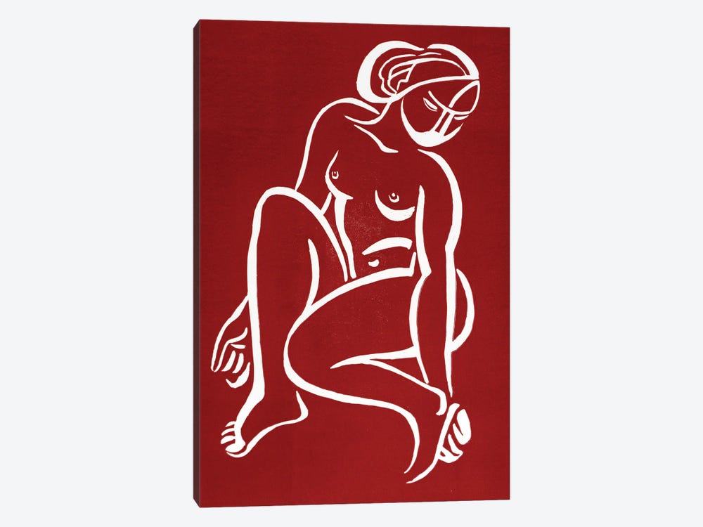 Nude - Red by Vadim Vaskovsky 1-piece Canvas Wall Art
