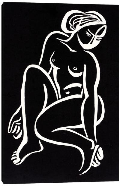 Nude - Black Canvas Art Print - Vadim Vaskovsky