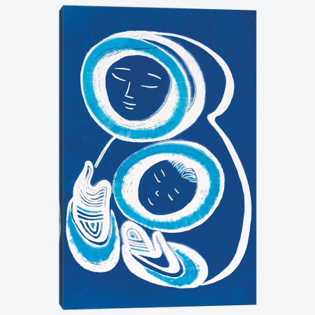 Mother And Child - Blue Canvas Print #VVK30} by Vadim Vaskovsky Canvas Art