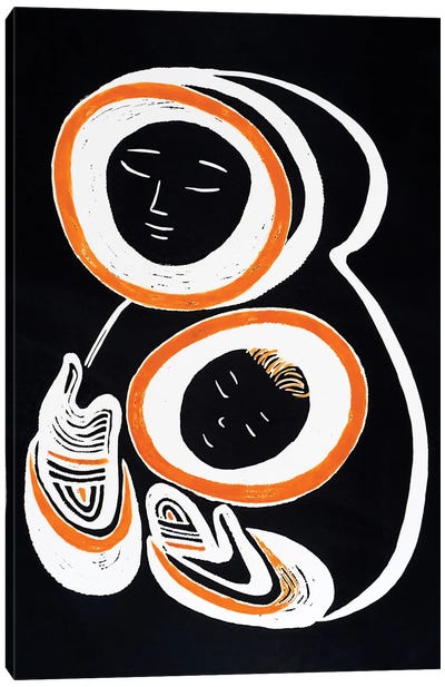 Mother And Child - Black Canvas Art Print - Vadim Vaskovsky