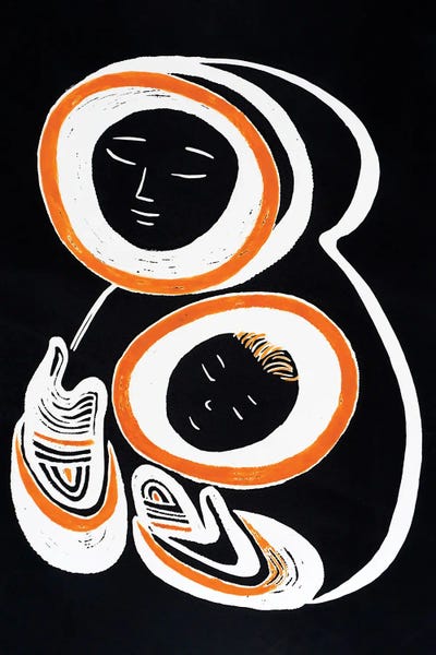 Vadim Vaskovsky: Mother And Child - Black by Vadim Vaskovsky