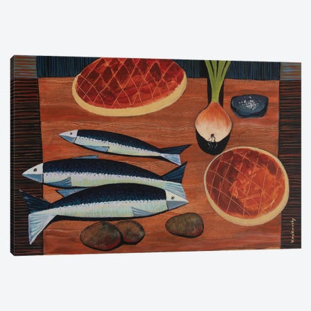 Bread And Fish Canvas Print #VVK34} by Vadim Vaskovsky Art Print