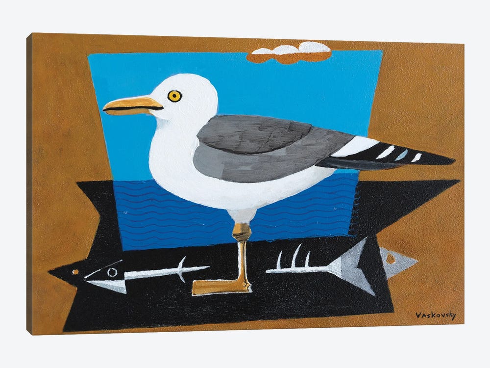Seagull And Fish Bone by Vadim Vaskovsky 1-piece Canvas Art