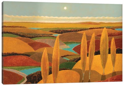 Poplar Hill In Dunes Canvas Art Print - Patchwork Landscapes
