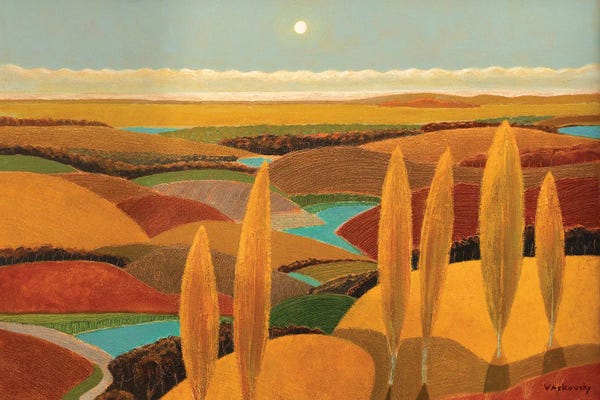 Patchwork Landscapes: Poplar Hill In Dunes by Vadim Vaskovsky