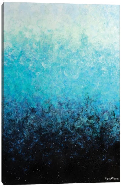 Siren Song Canvas Art Print - Black, White & Blue Art