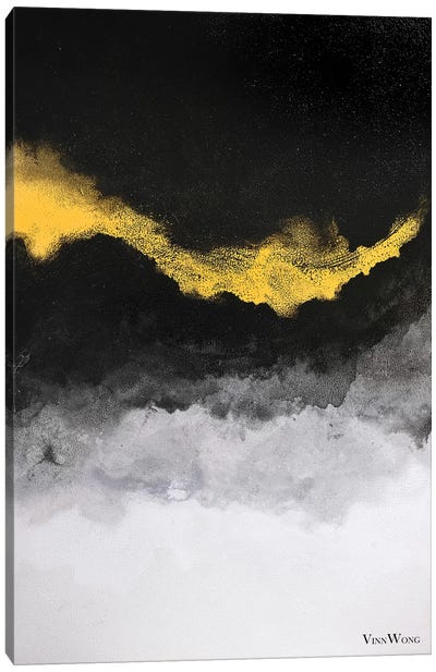Eclipse Canvas Art Print - Black, White & Gold Art
