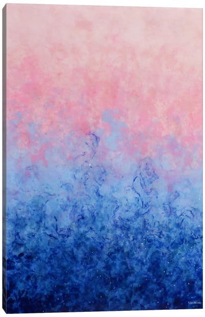 Chasing Stars Canvas Art Print - Purple Abstract Art