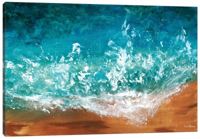 Homecoming Canvas Art Print - Caribbean Blue & Coral